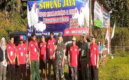 Danramil  Hadiri Pembukaan Turnamen Sepak Bola Karangsari cup lll di kecamatan Punggelan