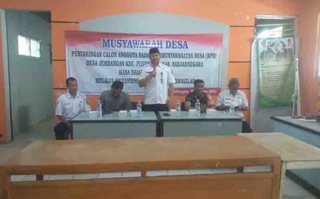 BABINSA DAMPINGI KEGIATAN MUSYAWARAH PEMILIHAN ANGGOTA BPD DI DESA BINAAN