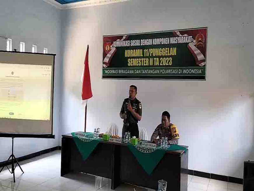 Danramil 11/Punggelan beserta Anggota melaksanakan Komsos dengan Komponen Masyarakat