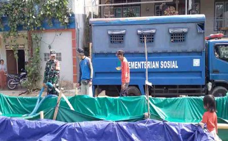 BABINSA 11/PUNGGELAN BERSAMA BPBD, BANJARNEGARA DROPPING AIR BERSIH KE DESA