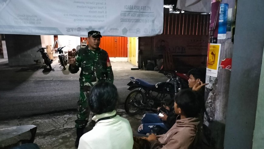 Babinsa Aktif melaksanakan Patroli Malam 