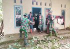 Babinsa Bersama Warga Kerja Bakti Bersihkan Material Tanah Longsor 