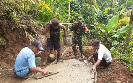 Babinsa bantu warga wujudkan jalan pertanian