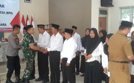 Danramil 11/Punggelan Hadiri Pelantikan Anggota Badan Permusyawaratan Desa