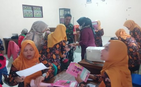 SUKSESKAN SUB PIN POLIO BABINSA KORAMIL 11/PUNGGELAN DAMPINGI TENAGA MEDIS