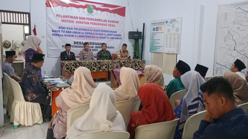 Danramil Hadiri Pelantikan Mutasi Jabatan Perangkat Desa 
