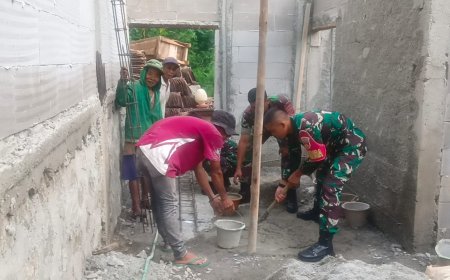 Koramil11/Punggelan Bantu Program RTLH di Kecamatan Punggelan