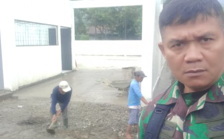 Rangka Atap Mulai Berdiri KDKMP Desa Tlaga Terus Menatap Selesai